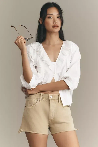 Citizens Of Humanity Marlow Vintage Mid-rise Denim Shorts In Beige