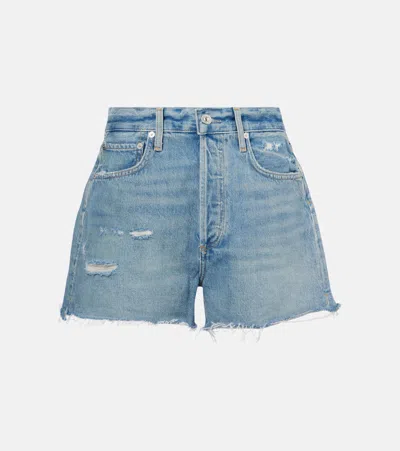 Citizens Of Humanity Marlow Vintage Mid-rise Denim Shorts In Blue