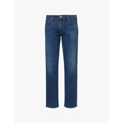 Citizens Of Humanity Gage Slim-fit Straight-leg Cotton-blend Trousers In Condor (dk Indigo)