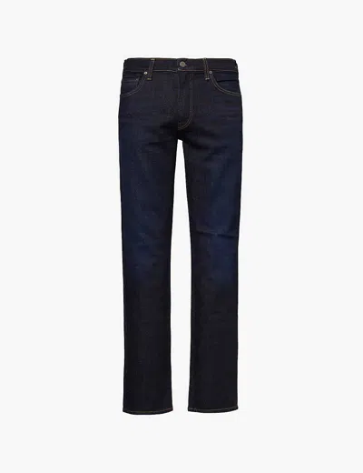Citizen Of Humanity Gage Regular-fit Straight-leg Mid-rise Stretch-denim And Cashmere Jeans In Falcon (dk Indigo)