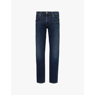 Citizen Of Humanity London Slim-fit Tapered-leg Mid-rise Stretch-denim And Cashmere Jeans In Prospect (md/dk Indigo)