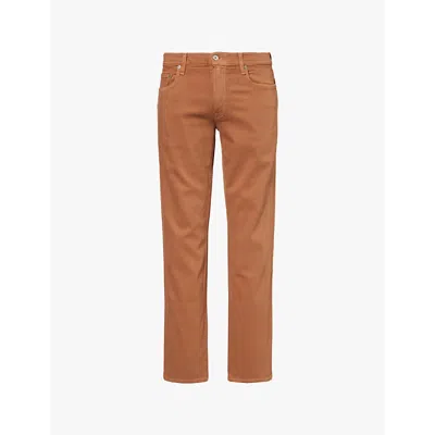Citizen Of Humanity Gage Softweft Regular-fit Straight-leg Mid-rise Stretch-denim Blend Jeans In Tree House (dk Orange)