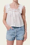 Citizen Of Humanity Mia Embroidered Top In White