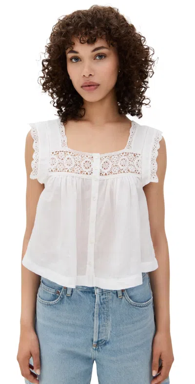 Citizen Of Humanity Mia Embroidered Top White