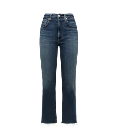 Citizens Of Humanity Mid-rise Cropped Jeans In Blue