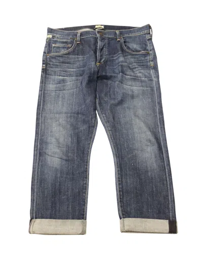 Citizens Of Humanity Mid Rise Cropped Jeans In Blue Cotton