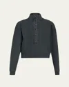 Citizen Of Humanity Mirelle Buttoned Pullover Sweatshirt In Charcoal
