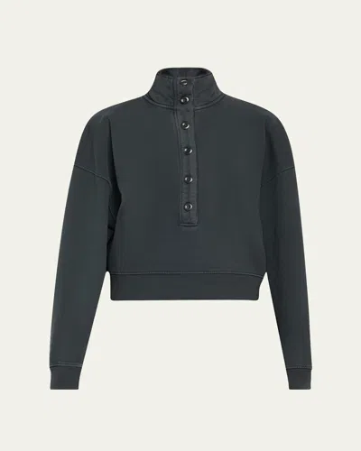 Citizens Of Humanity Mirelle Buttoned Pullover Sweatshirt In Charcoal