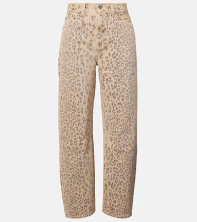 Citizen Of Humanity Miro Leopard-print Barrel-leg Jeans