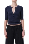 Citizen Of Humanity Citizens Of Humanity Nali Mineral Wash Elbow Sleeve Henley In Charcoal
