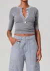 Citizen Of Humanity Citizens Of Humanity Nali Short Sleeve Henley Top In Gray