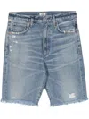 Citizen Of Humanity Natalia Raw-cut Denim Shorts In 蓝色