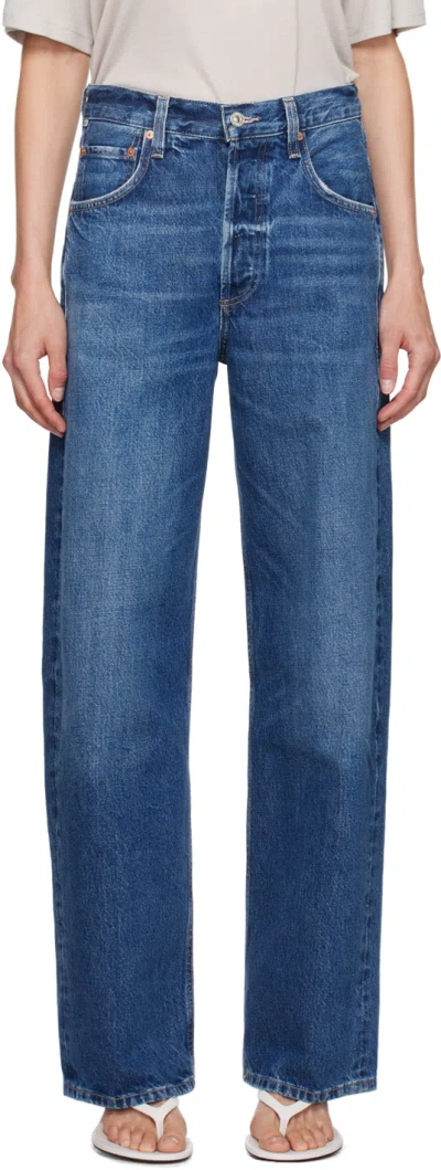 Citizens Of Humanity Navy Ayla Jeans In Voila (washed Black)