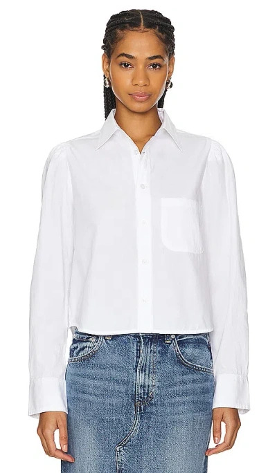 Citizens Of Humanity Nia Crop Shirt In Optic White