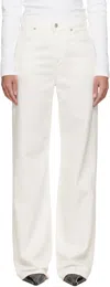 Citizen Of Humanity Off-white Annina High Rise Wide Leg 33 Jeans In Soft White (off Whit