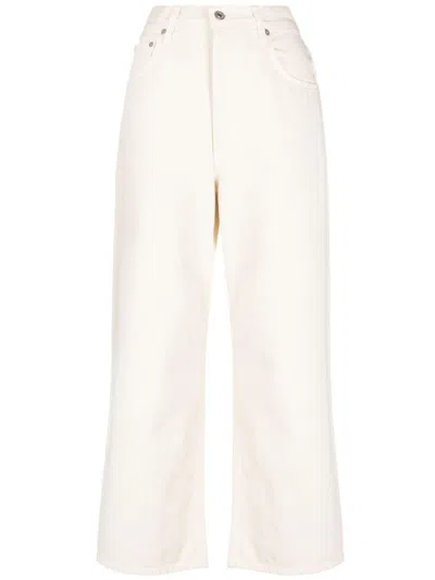 CITIZENS OF HUMANITY OFF WHITE STRAIGHT LEG JEANS
