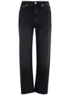 Citizen Of Humanity Citizens Of Humanity Lyra High Rise Cropped Wide Leg Jeans In Medallion In Black