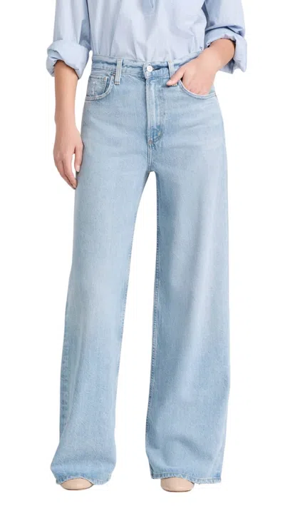 Citizens Of Humanity Paloma Distressed Wide-leg Jeans In Blue
