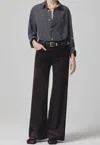 Citizens Of Humanity Paloma Baggy Velvet Pant In Black In Multi
