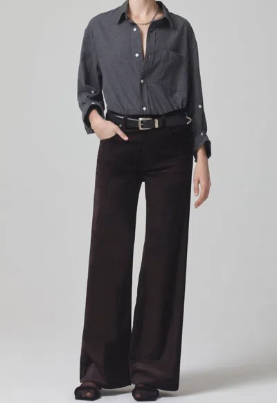 Citizen Of Humanity Paloma Baggy Velvet Pant In Pony In Black