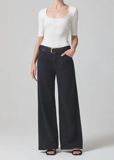 Citizens Of Humanity Paloma Utility Trouser In Washed Black In Blue