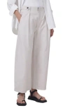 Citizen Of Humanity Payton Super High Waist Crop Wide Leg Utility Trousers In Oysterette