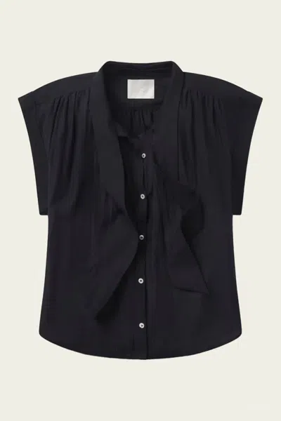Citizens Of Humanity Penny Blouse With Neck Tie In Black