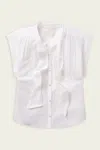 Citizen Of Humanity Penny Blouse With Neck Tie In White