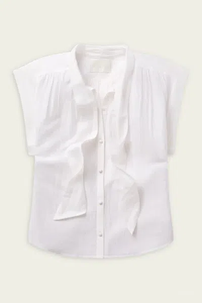 Citizens Of Humanity Penny Blouse With Neck Tie In White