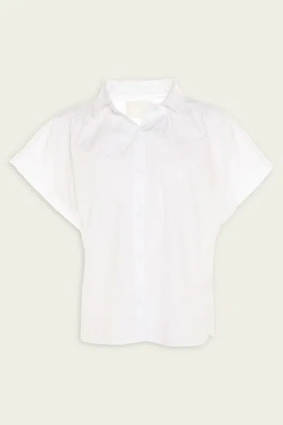 Citizens Of Humanity Penny Short Sleeve Blouse In Star White