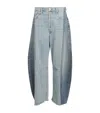 Citizen Of Humanity + Net Sustain Ayla Baggy Tuxedo High-rise Wide-leg Two-tone Organic Jeans In Blue