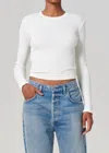 Citizen Of Humanity Citizens Of Humanity Pilar Long Sleeve Recycled Cotton Waffle Knit T-shirt