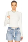 Citizen Of Humanity Citizens Of Humanity Pilar Long Sleeve Recycled Cotton Waffle Knit T-shirt In Pashmina