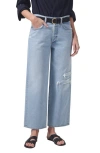 CITIZENS OF HUMANITY PINA DISTRESSED ANKLE BAGGY WIDE LEG JEANS