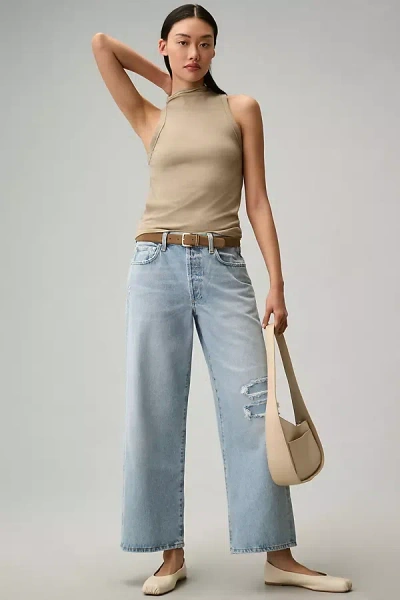 Citizens Of Humanity Pina Low-rise Baggy Crop Wide-leg Jeans In Blue