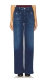 Citizen Of Humanity Raven Patch Pocket Wide Leg Jeans Regency In Blue
