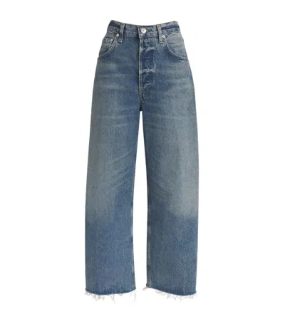 Citizens Of Humanity Raw-hem Ayla Cropped Jeans In Blue