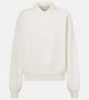 Citizen Of Humanity Remi Cotton-blend Fleece Polo Sweatshirt In White