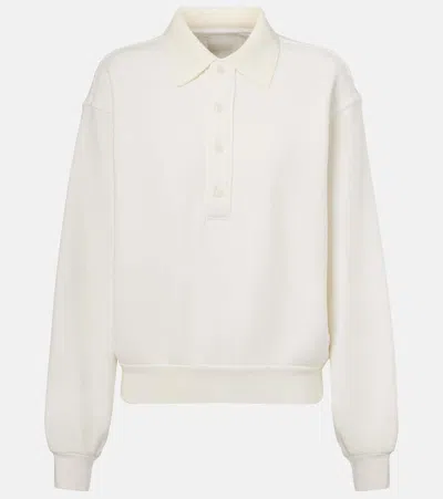 Citizens Of Humanity Remi Cotton-blend Fleece Polo Sweatshirt In White