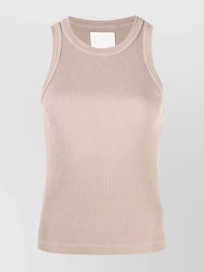 Citizens Of Humanity Ribbed Stretch-cotton Sleeveless Top In Md Brown