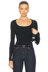 Citizens Of Humanity Juni Ribbed Stretch-jersey Top In Black