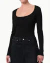 Citizens Of Humanity Juni Ribbed Stretch-jersey Top In Black