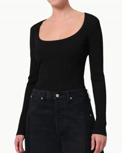 CITIZENS OF HUMANITY RUMI SCOOP NECK IN BLACK