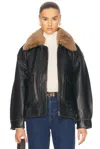 Citizens Of Humanity Santiago Leather Pilot Jacket In Hickory