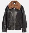 Citizens Of Humanity Santiago Leather Pilot Jacket In Brown