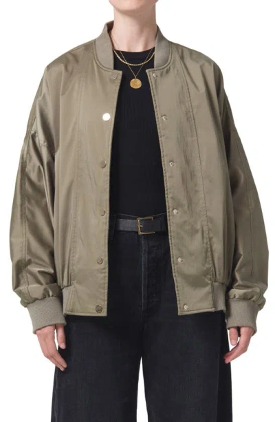 Citizen Of Humanity Sasha Bomber Jacket In Olivine