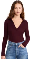 Citizens Of Humanity Simone Polo Sweater Burgundy In Burgundy