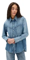 Citizen Of Humanity Citizens Of Humanity Kayla Western Denim Snap-up Shirt In Loire