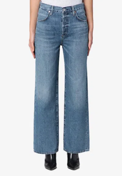 CITIZEN OF HUMANITY STRAIGHT-LEG WASHED JEANS