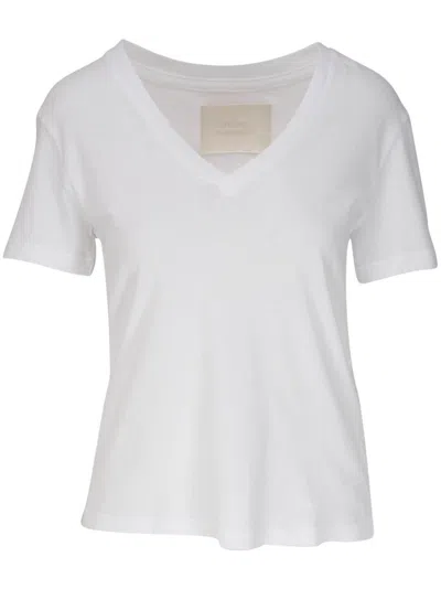 Citizens Of Humanity V-neck Cotton T-shirt In White
